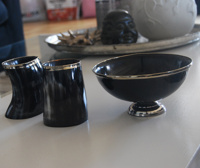 Silver horn bowl Day Home