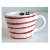 Porslin - Röd/vit Caffe Latte Mugg Agneta Line- Agneta Livijn